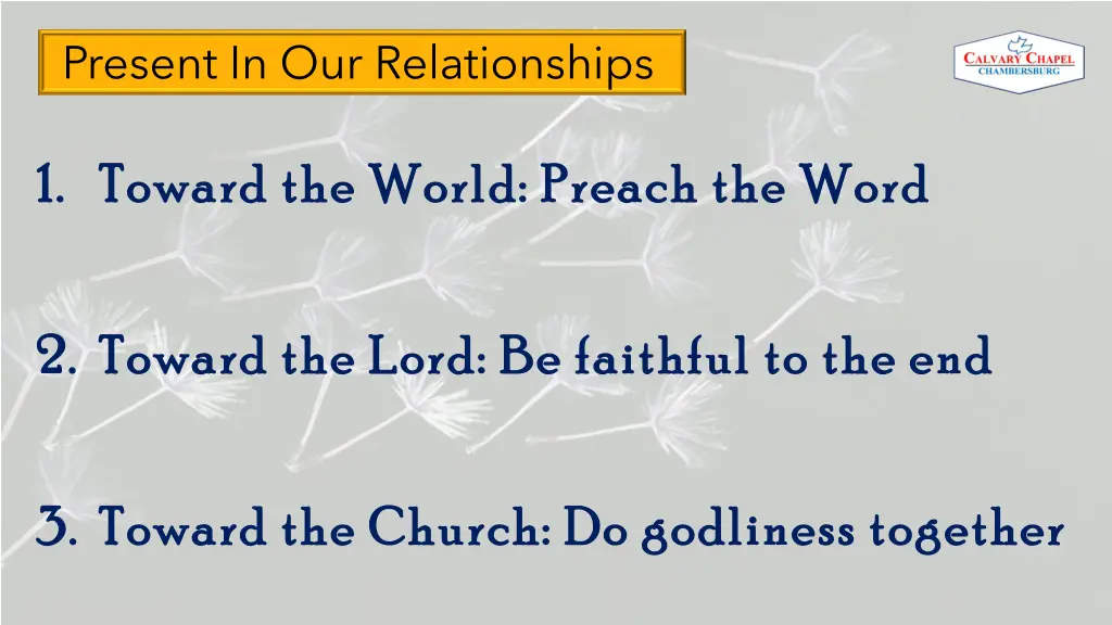 present in our relationships 5