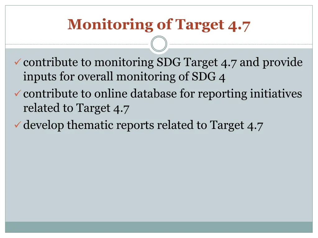 monitoring of target 4 7