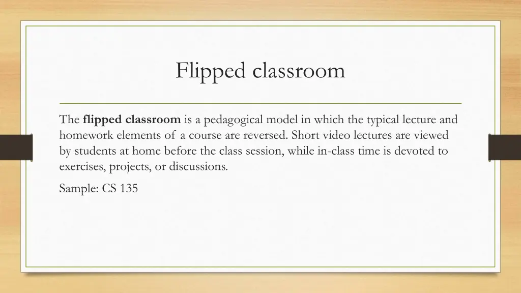 flipped classroom