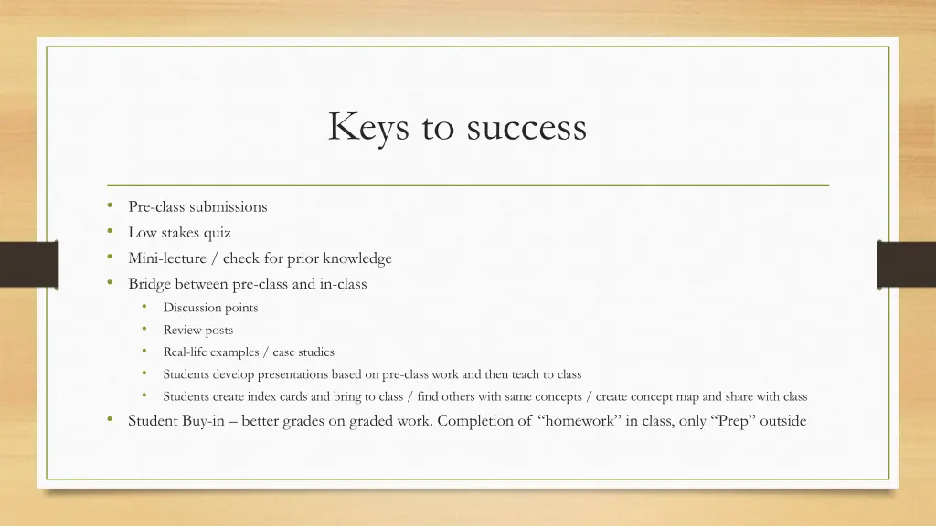 keys to success