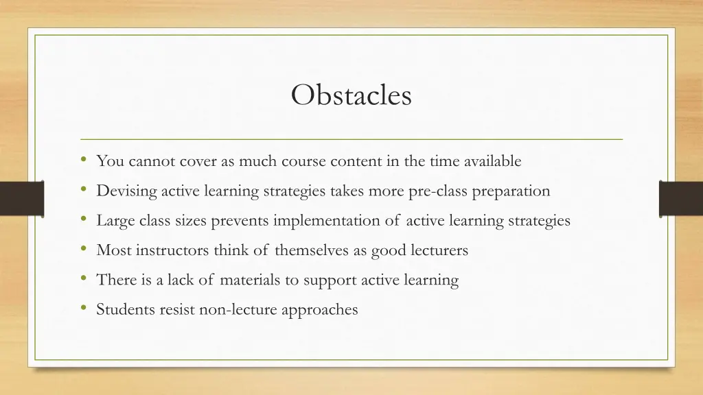 obstacles