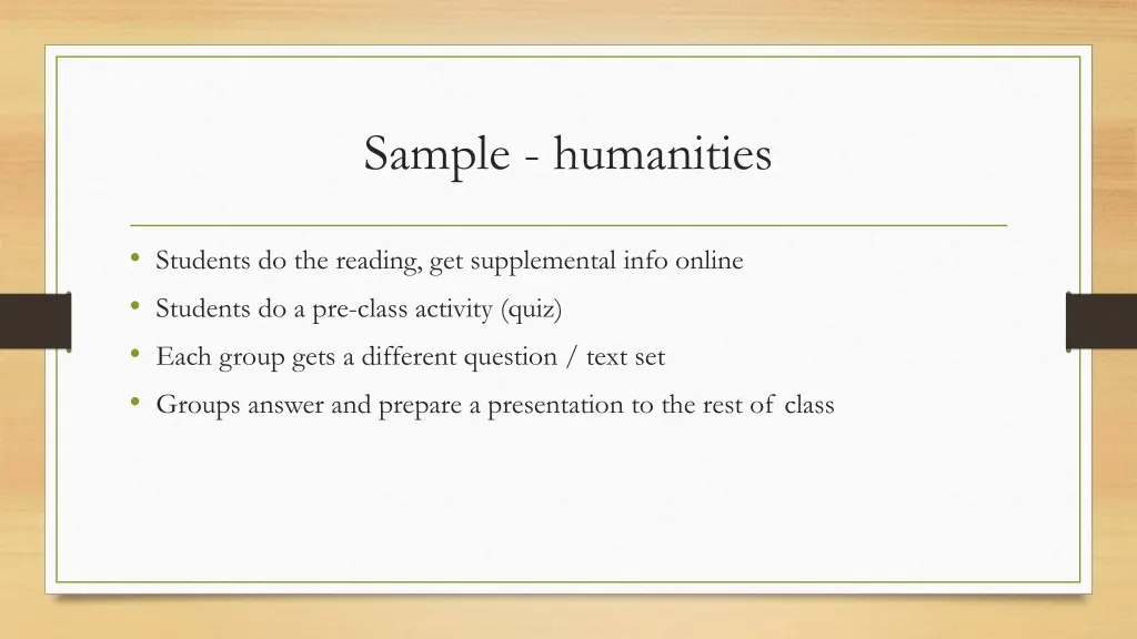 sample humanities