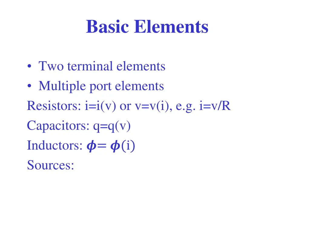 basic elements