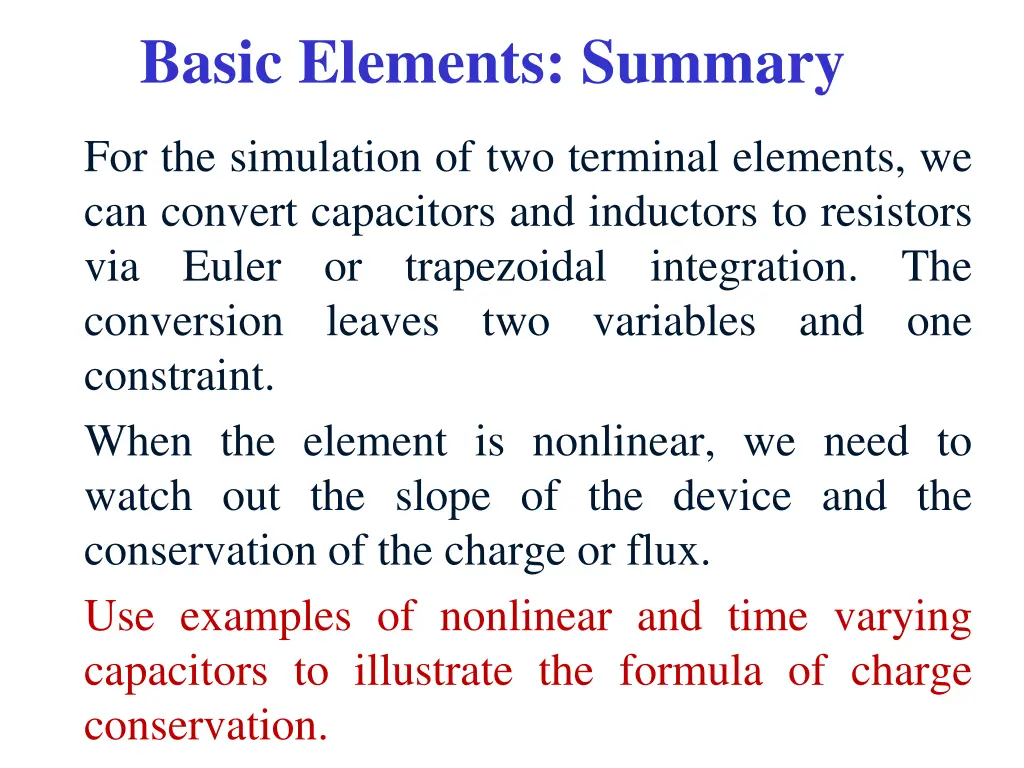 basic elements summary