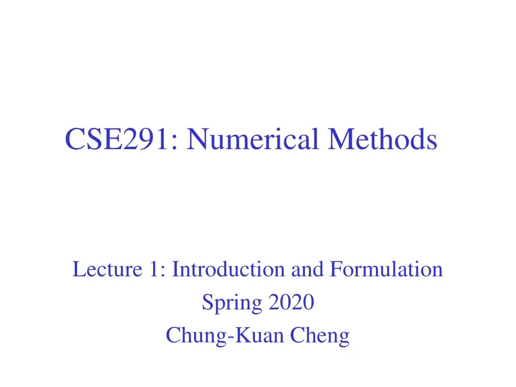 cse291 numerical methods