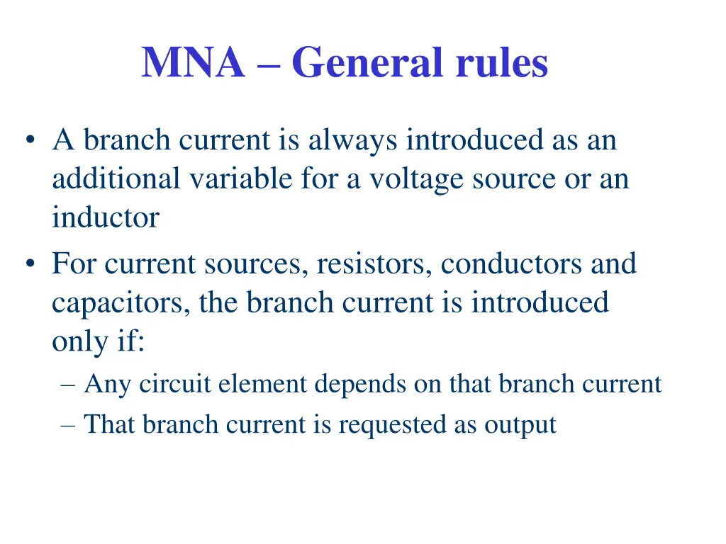 mna general rules