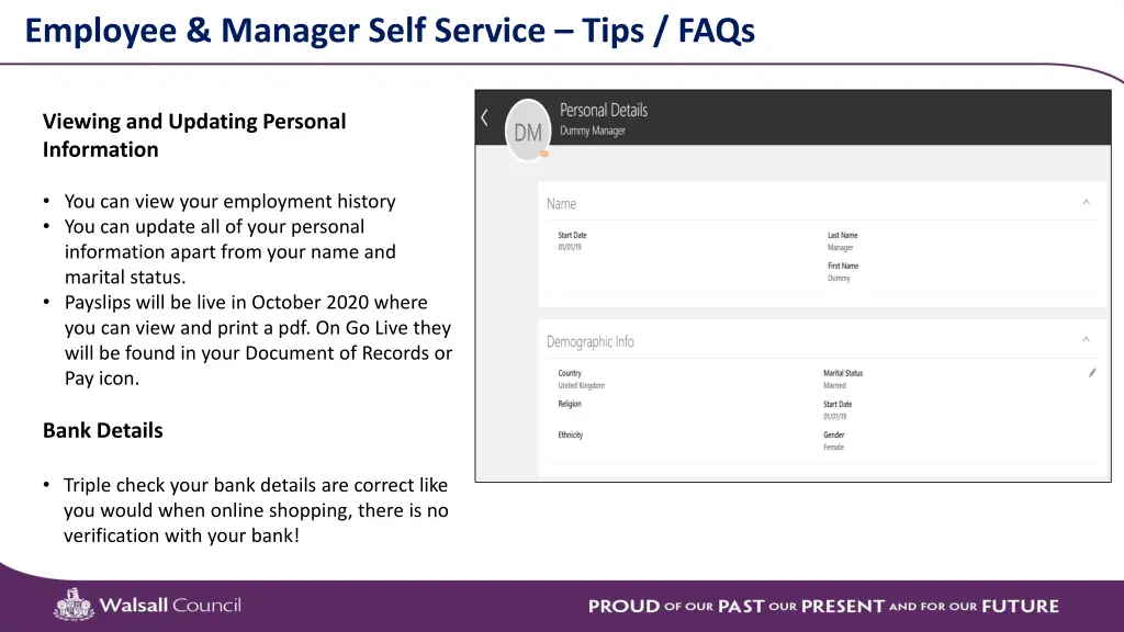 employee manager self service tips faqs