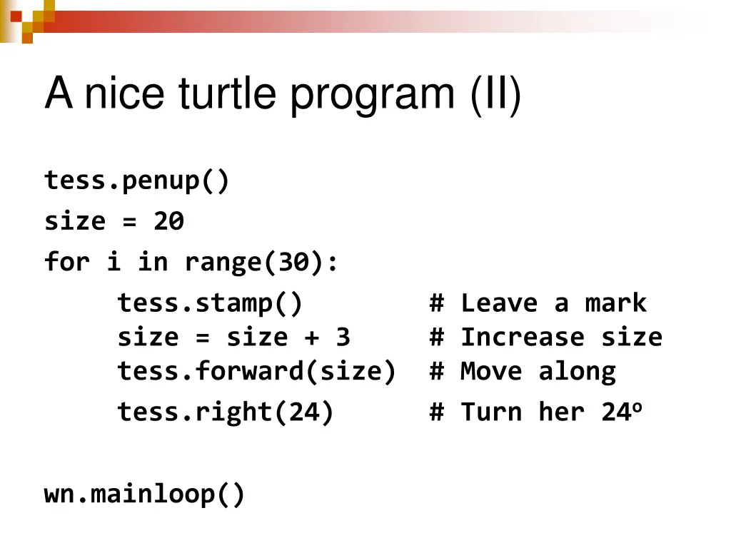 a nice turtle program ii