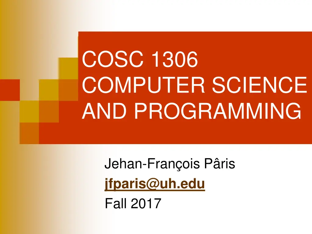 cosc 1306 computer science and programming