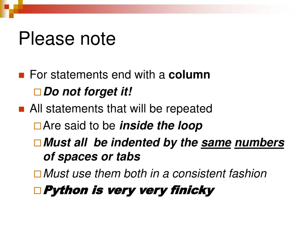 please note