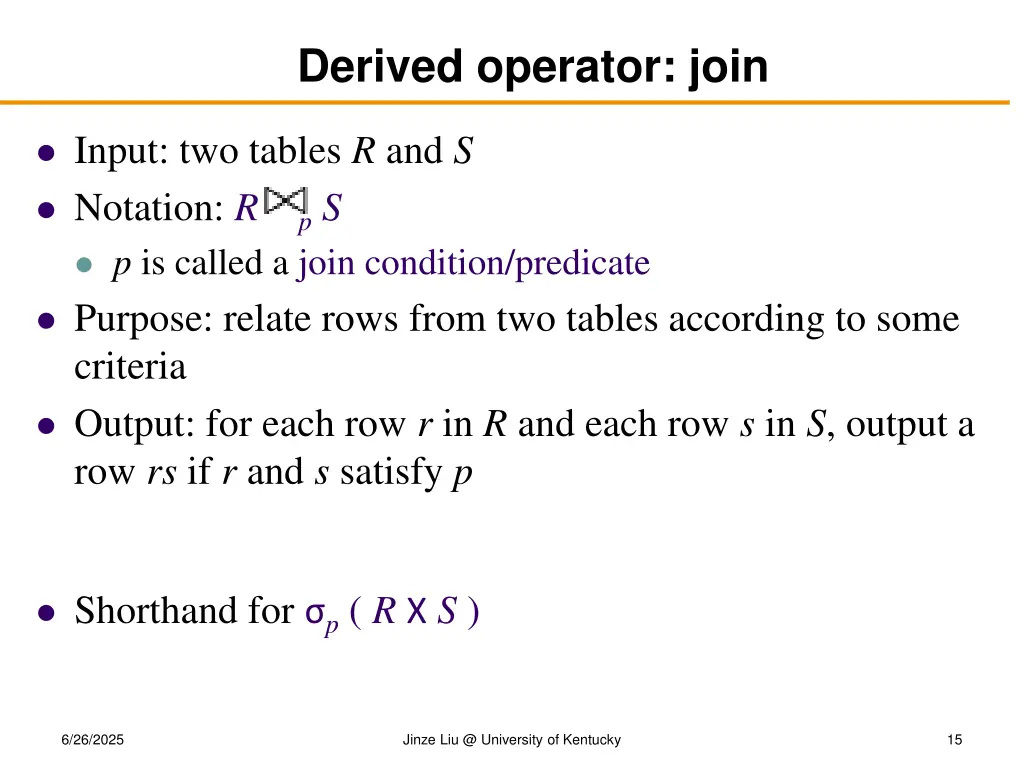 derived operator join