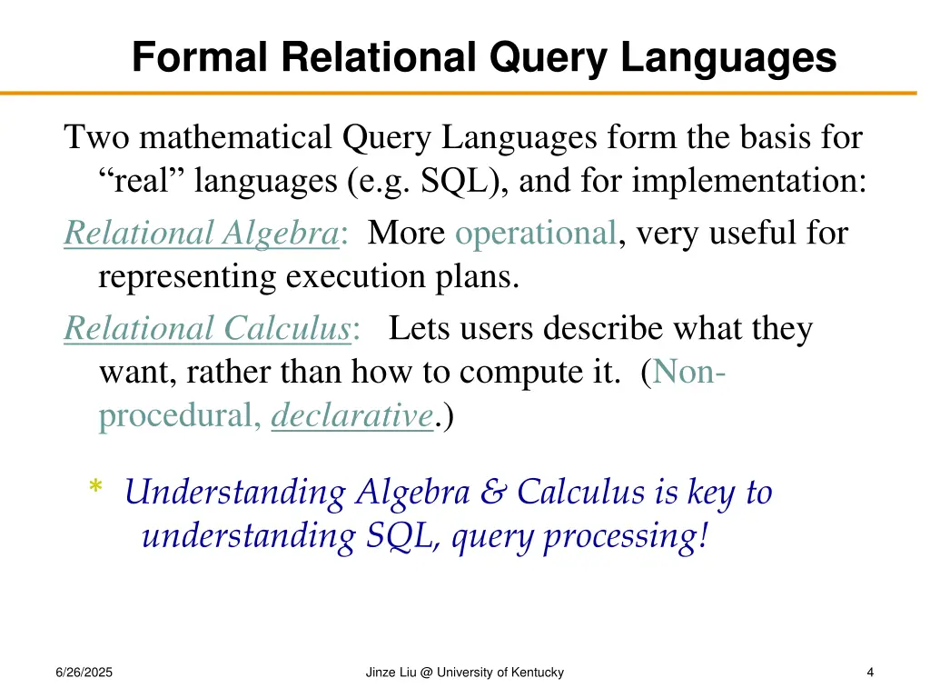 formal relational query languages