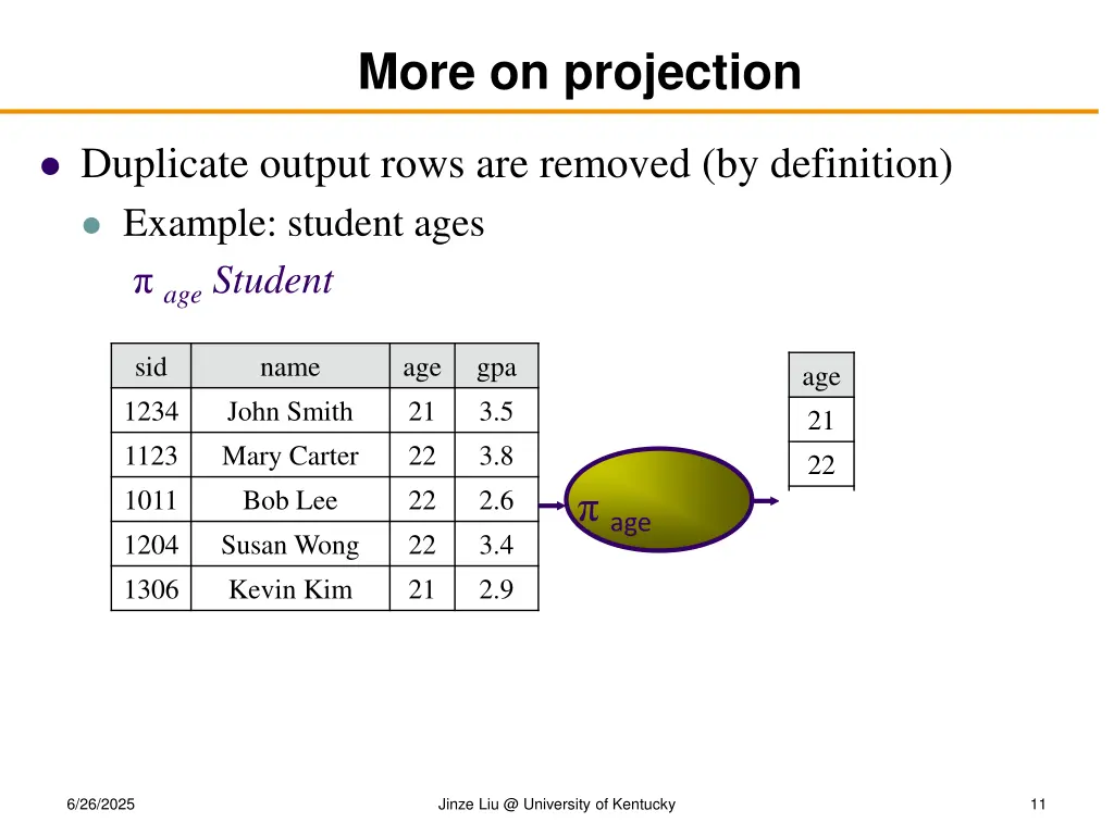 more on projection