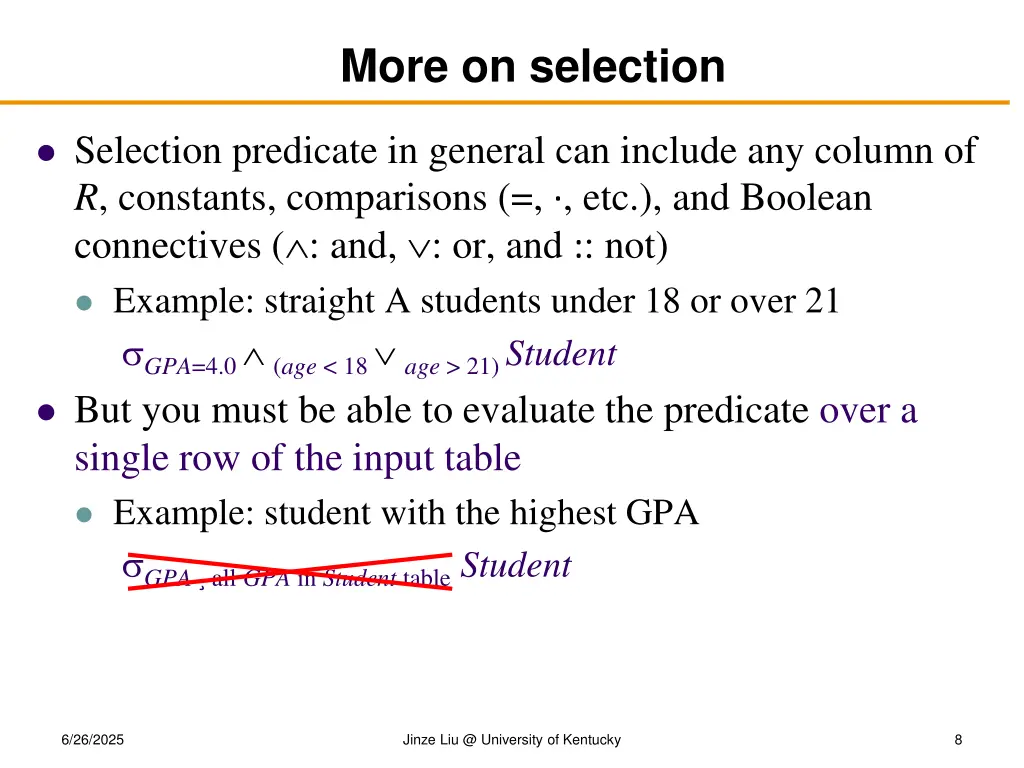 more on selection