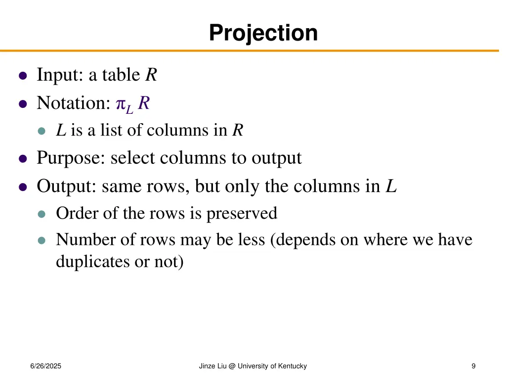 projection