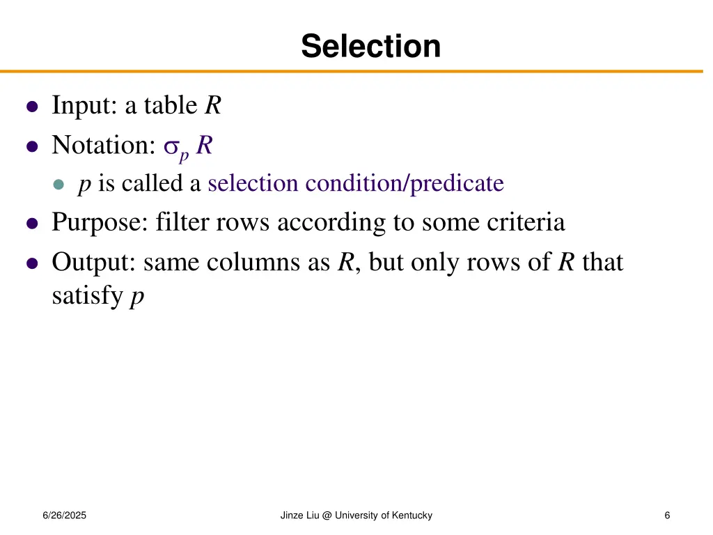 selection