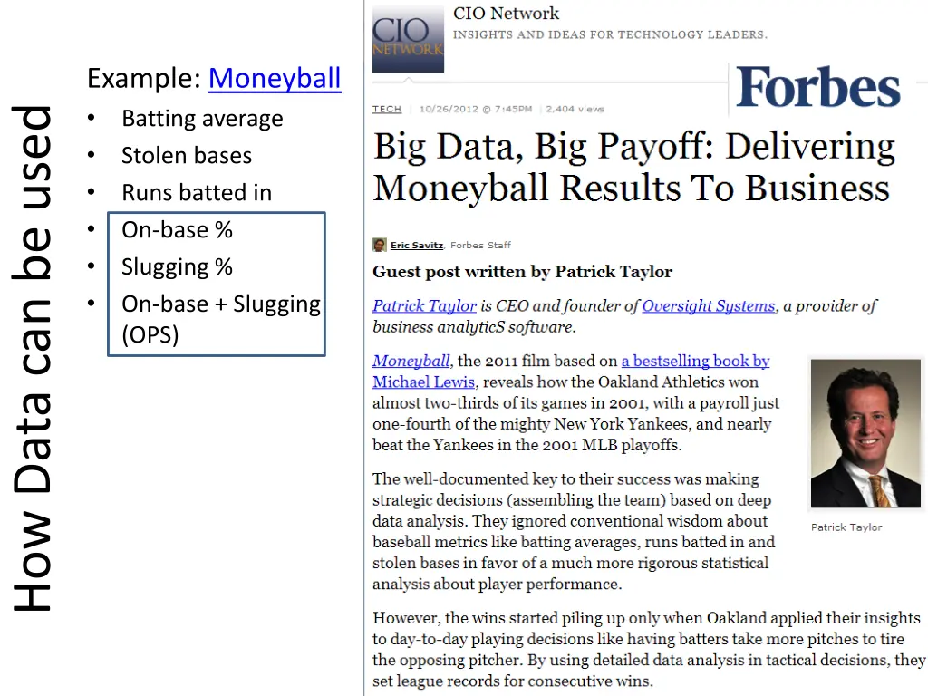 example moneyball batting average stolen bases