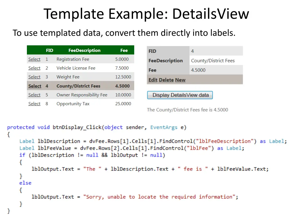 template example detailsview