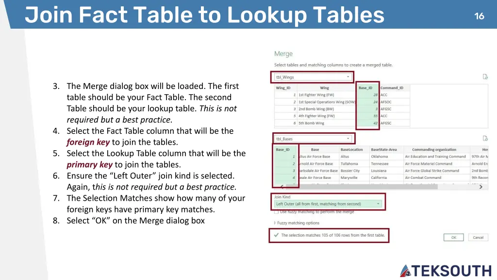 join fact table to lookup tables 1