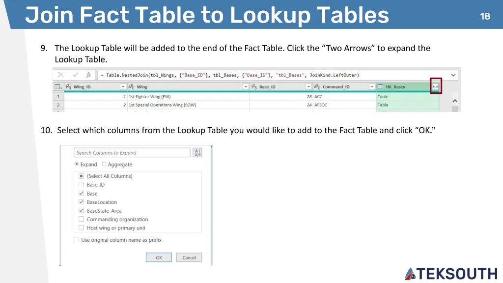 join fact table to lookup tables 2