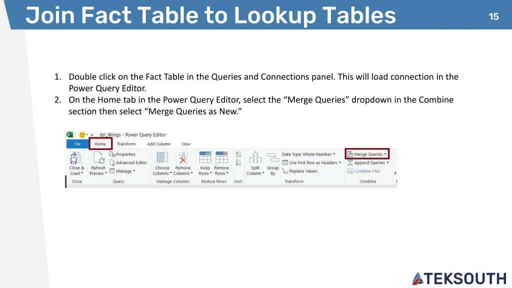 join fact table to lookup tables