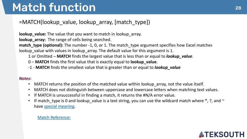 match function
