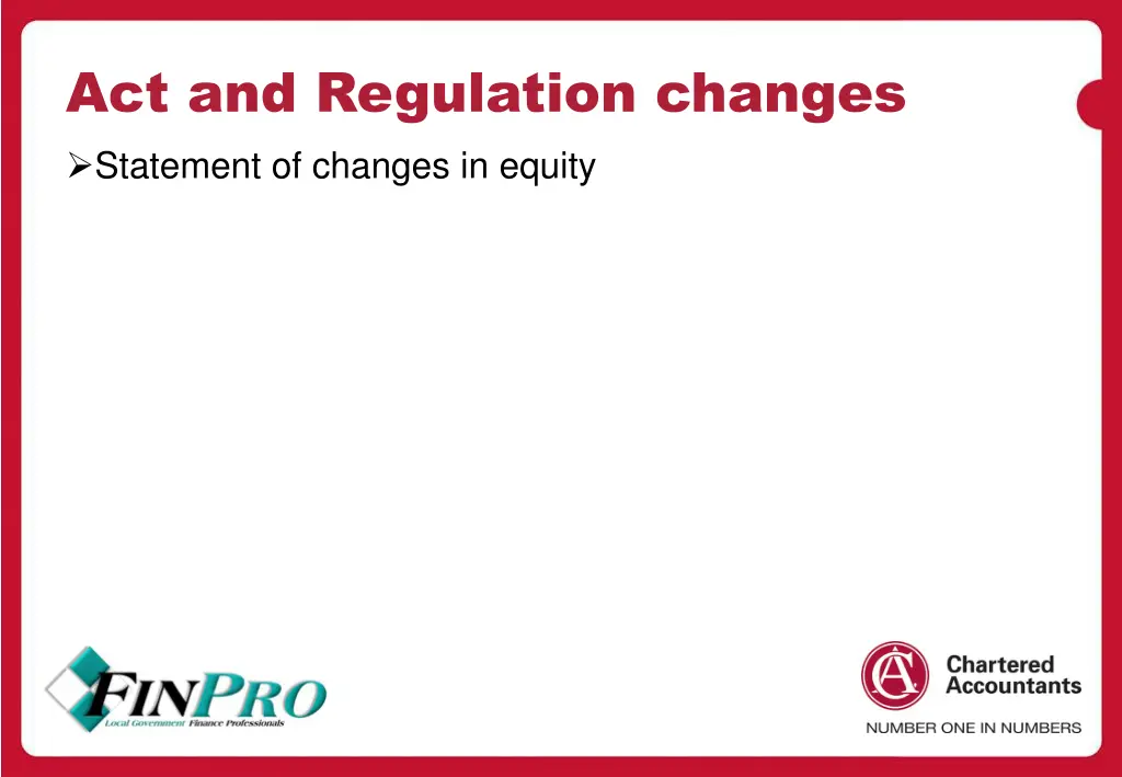 act and regulation changes statement of changes