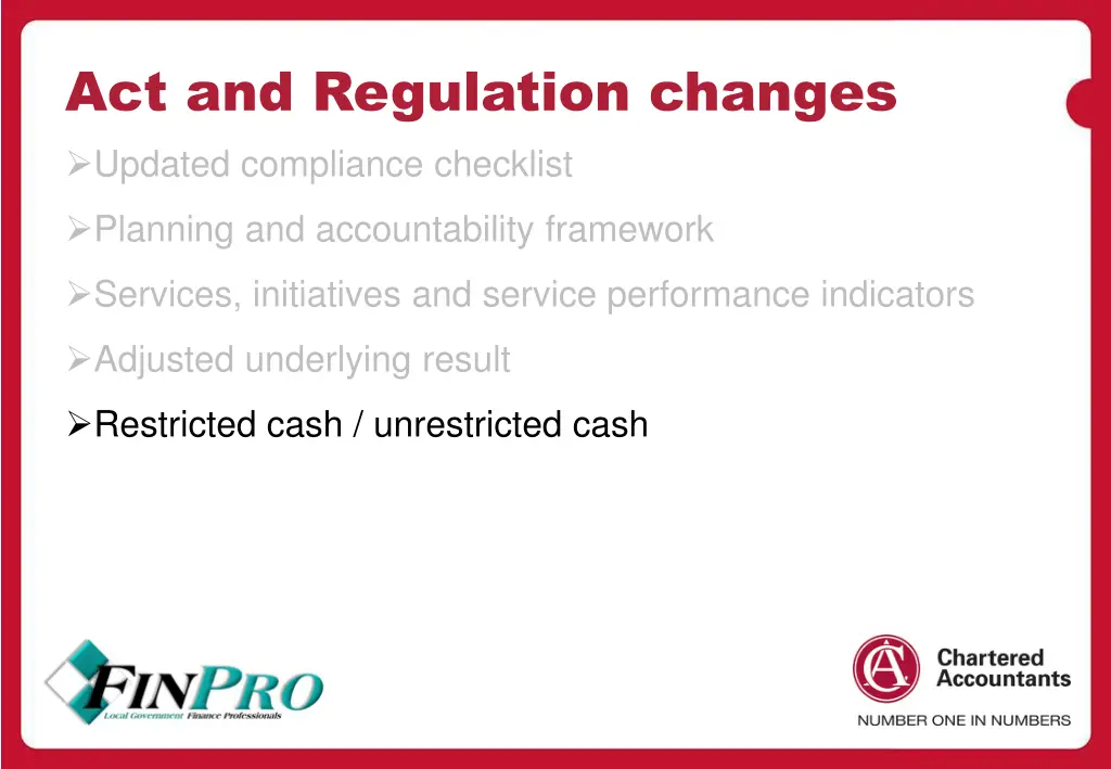 act and regulation changes updated compliance 4