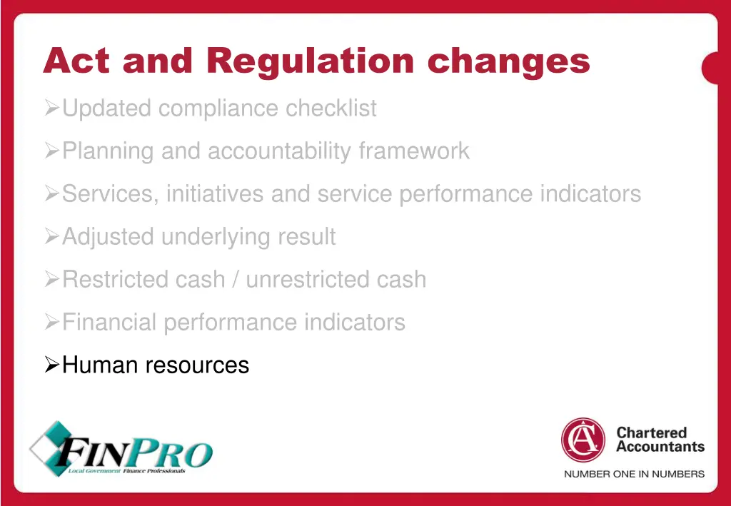 act and regulation changes updated compliance 6