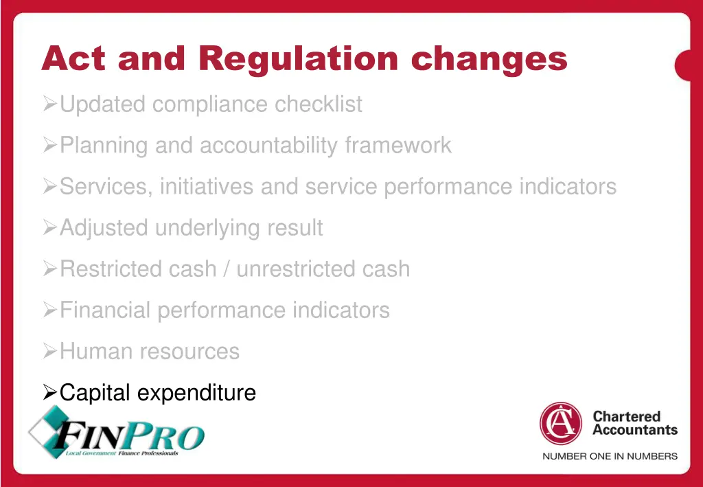 act and regulation changes updated compliance 7