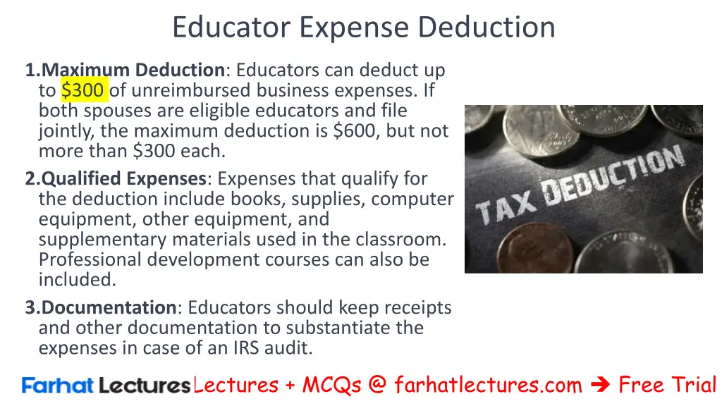 educator expense deduction 1
