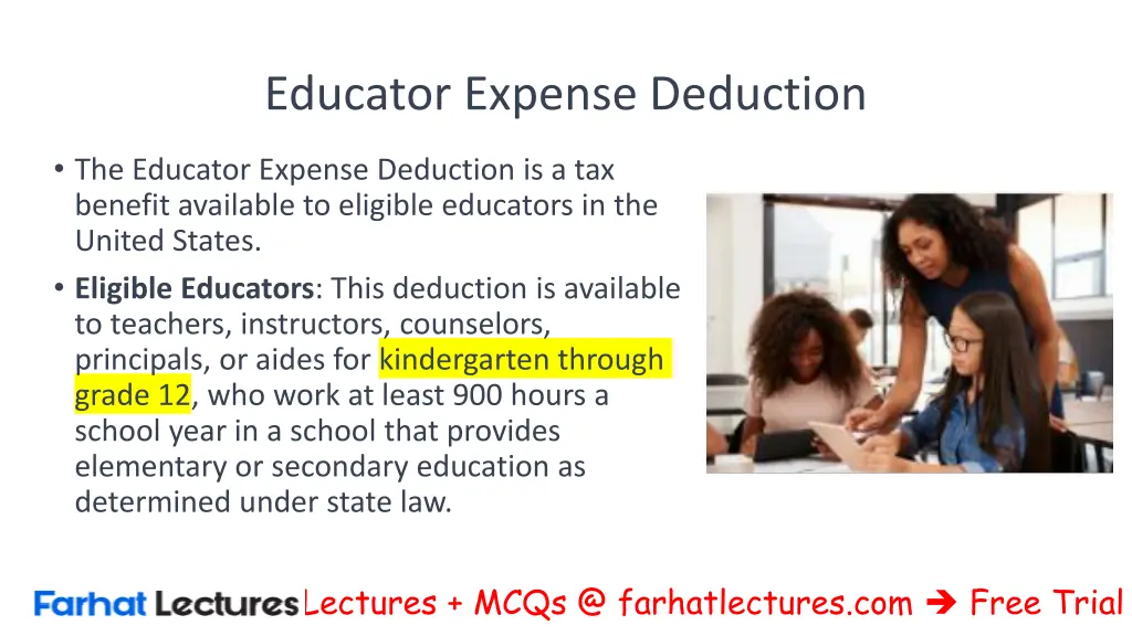 educator expense deduction