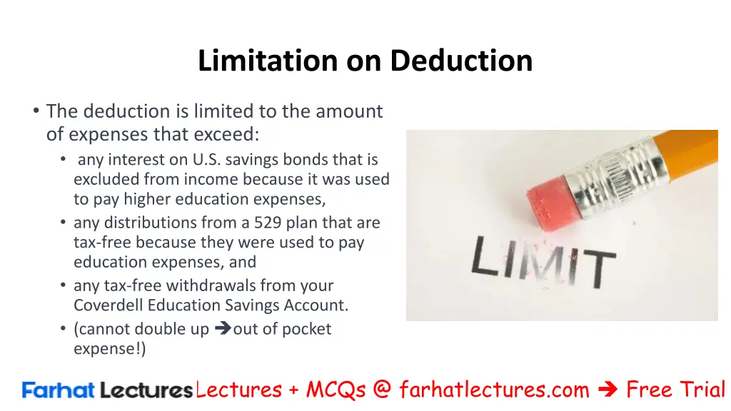 limitation on deduction