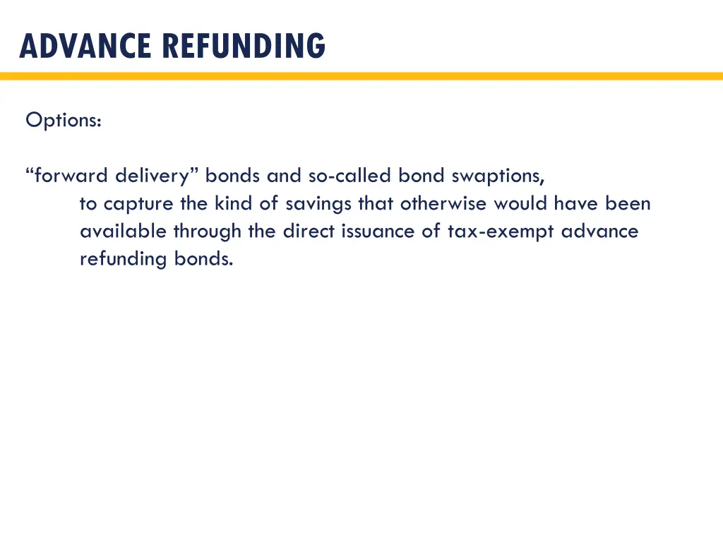 advance refunding