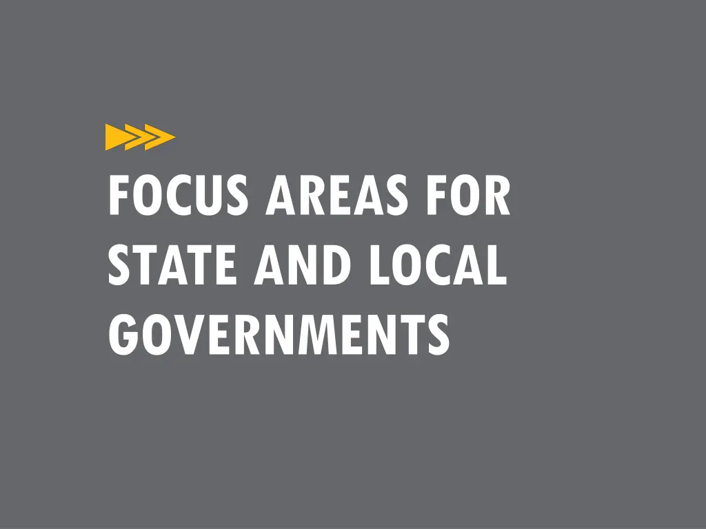 focus areas for state and local governments