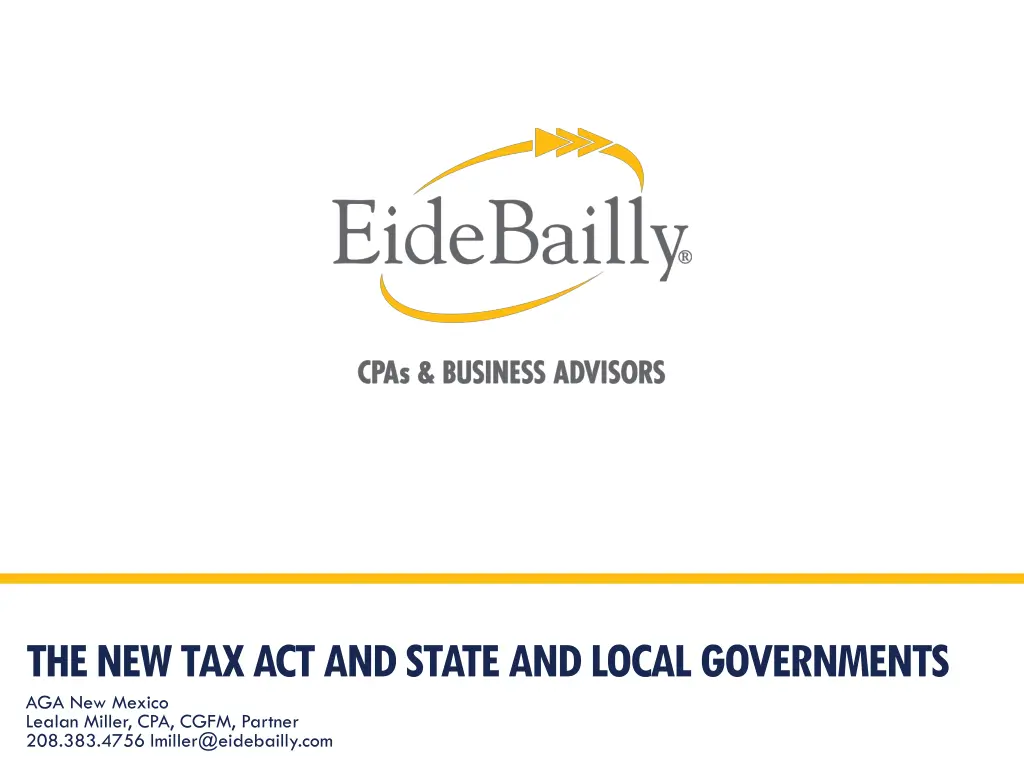 the new tax act and state and local governments