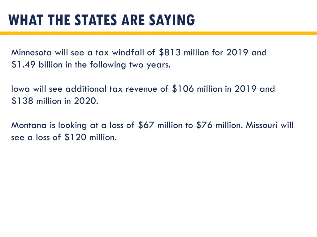 what the states are saying