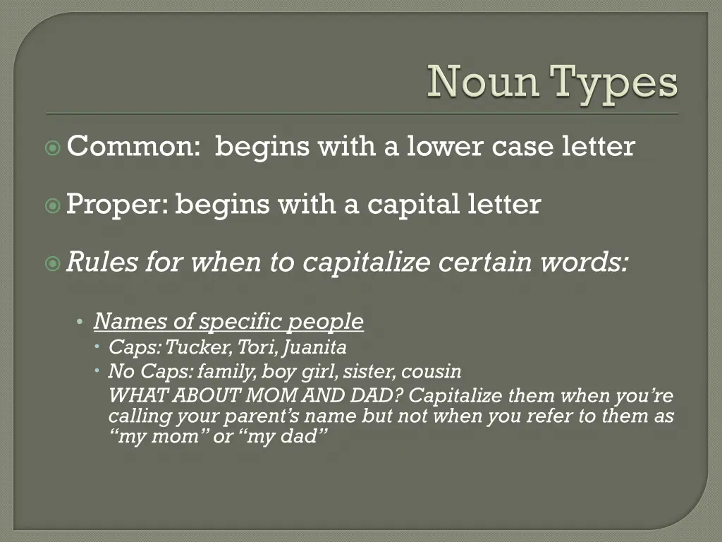 common begins with a lower case letter