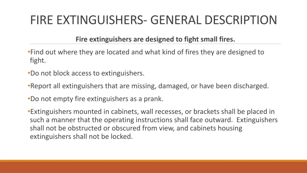 fire extinguishers general description