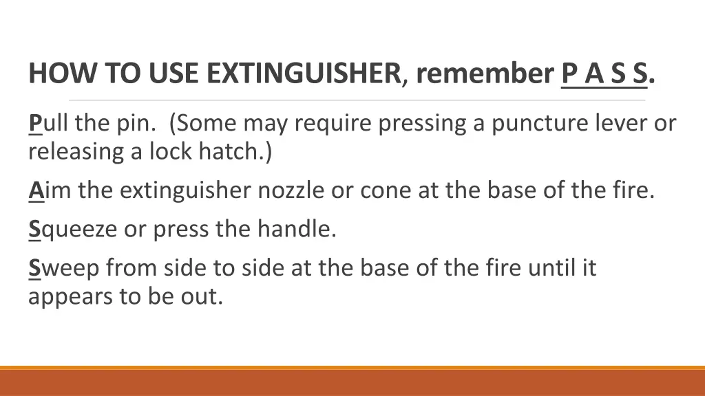 how to use extinguisher rememberp a s s