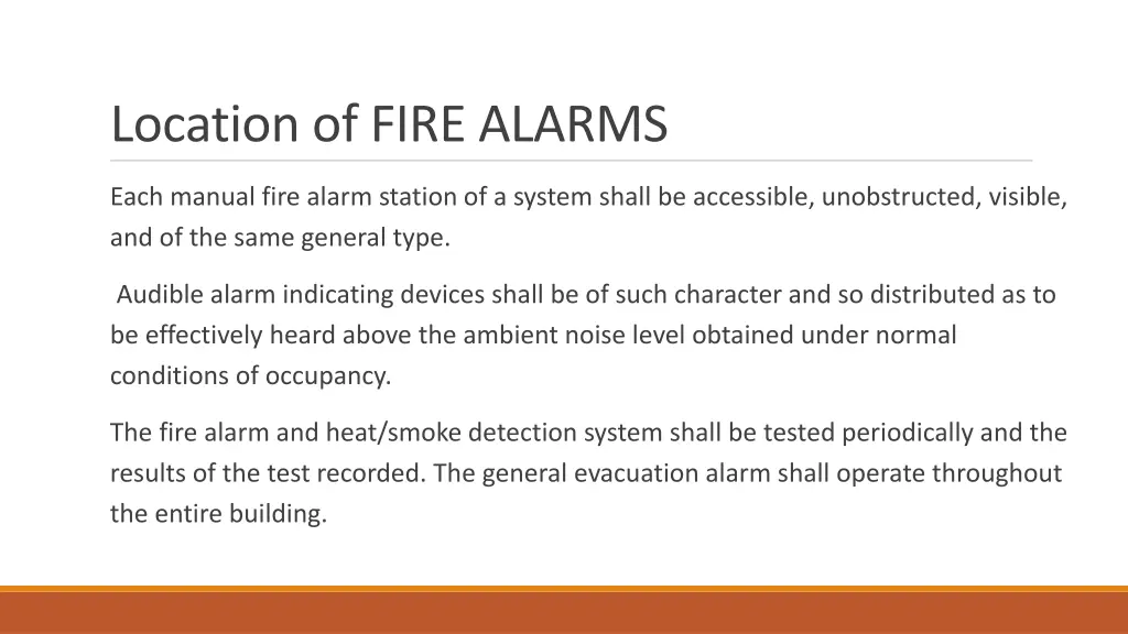location of fire alarms