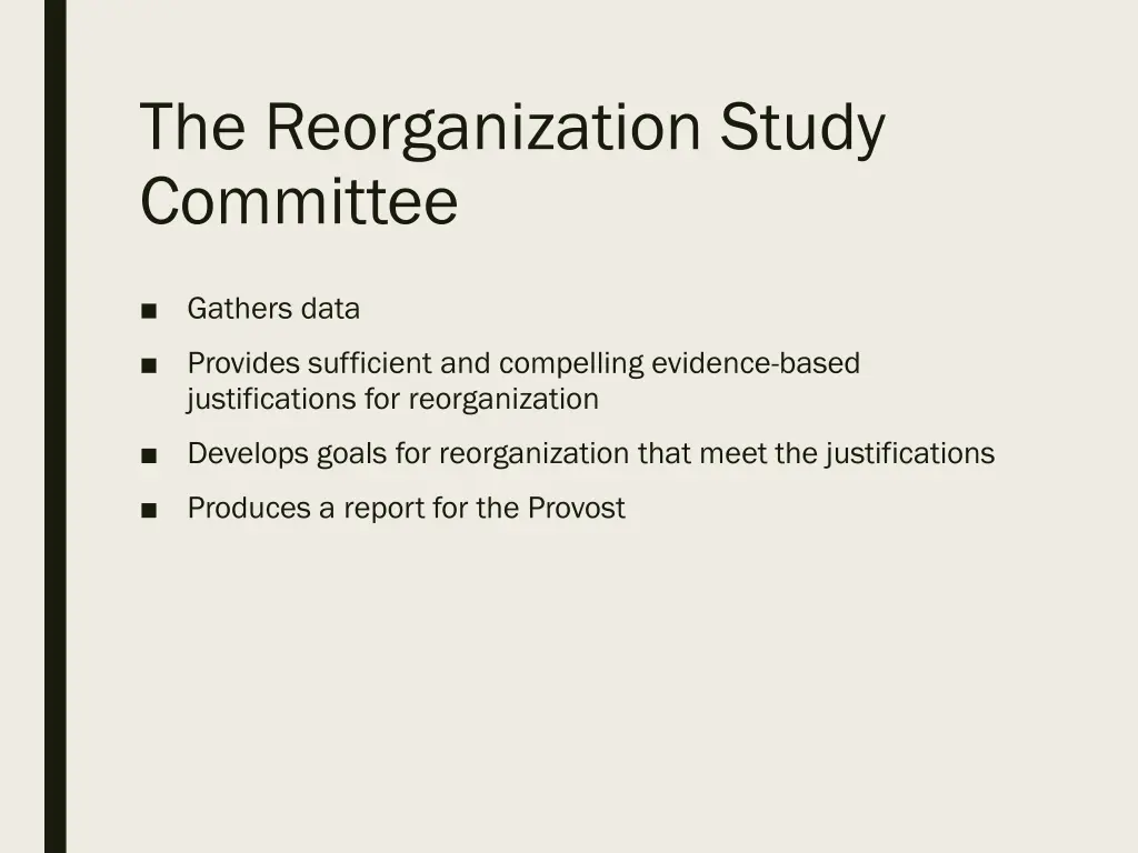 the reorganization study committee