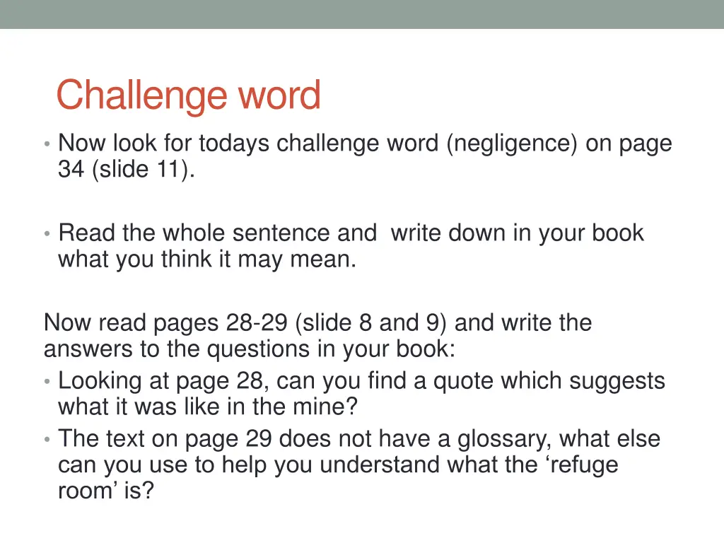 challenge word