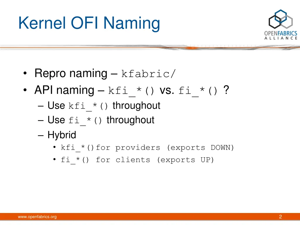 kernel ofi naming