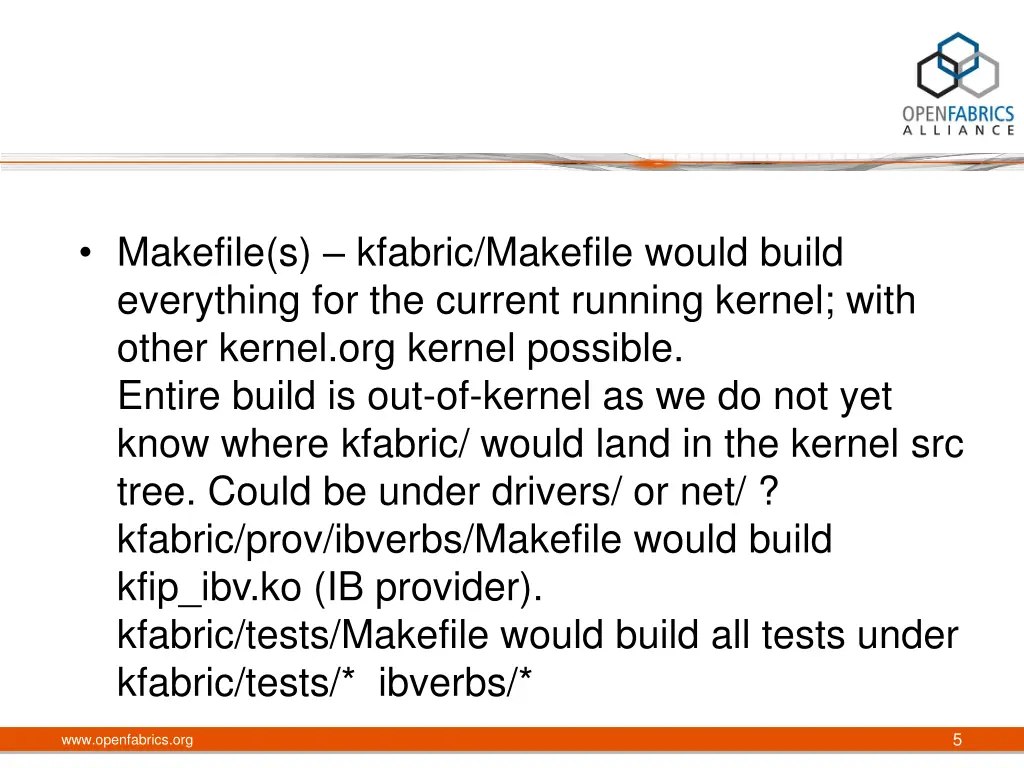 makefile s kfabric makefile would build
