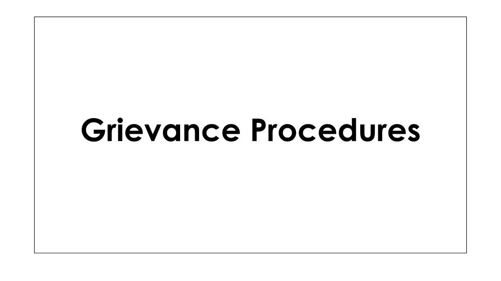 grievance procedures