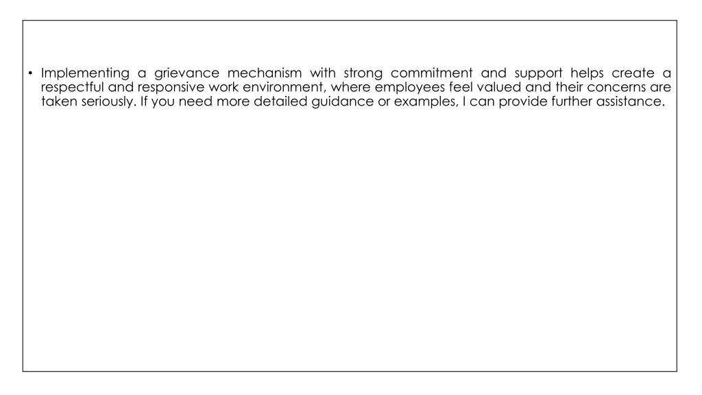 implementing a grievance mechanism with strong