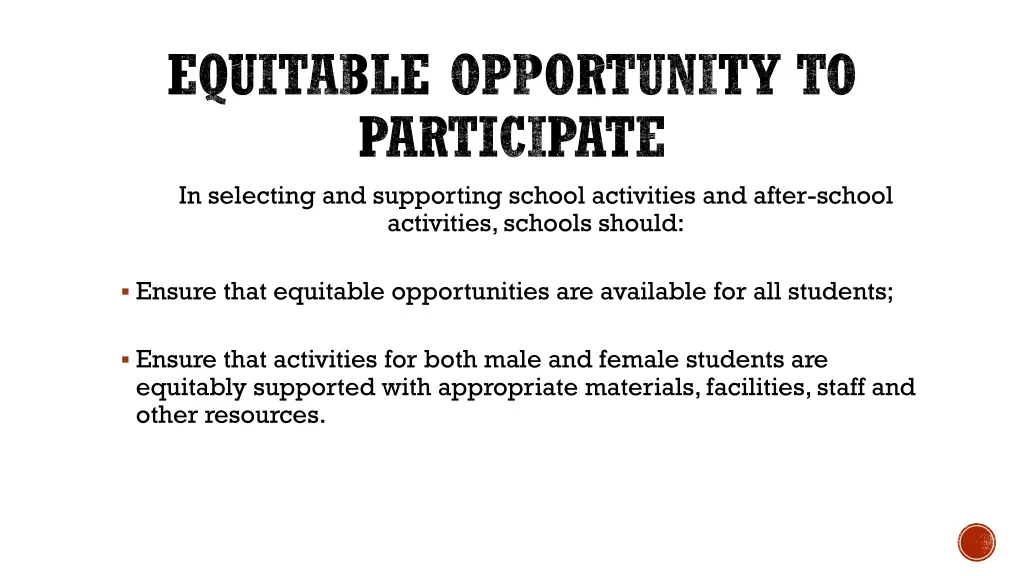 equitable opportunity to participate in selecting