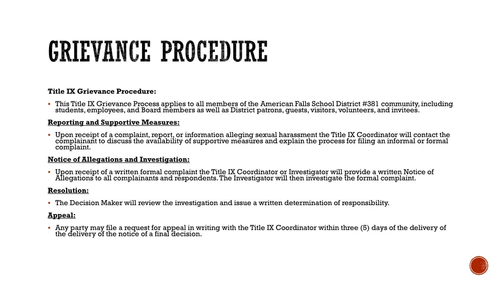 grievance procedure