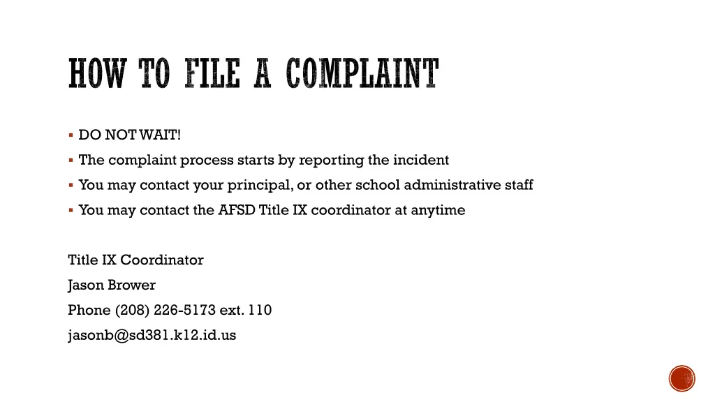 how to file a complaint